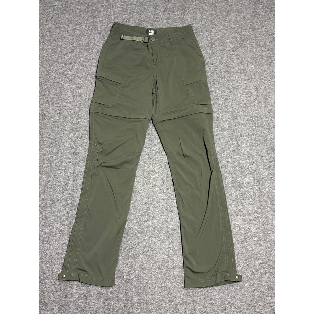 REI Co-op Sahara Convertible Hiking Pants Womens 2 Green Relaxed UPF 50+ Outdoor